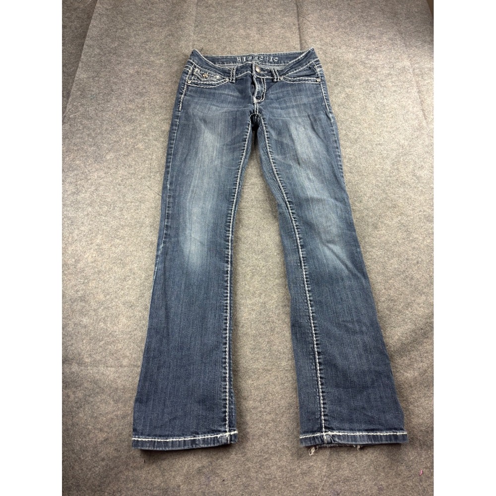 Grace LA Bootcut Jeans Embroidered Thick Stitch Rhinestone Embellished Womens 28